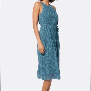 Joie Silk Teal Floral Midi Dress